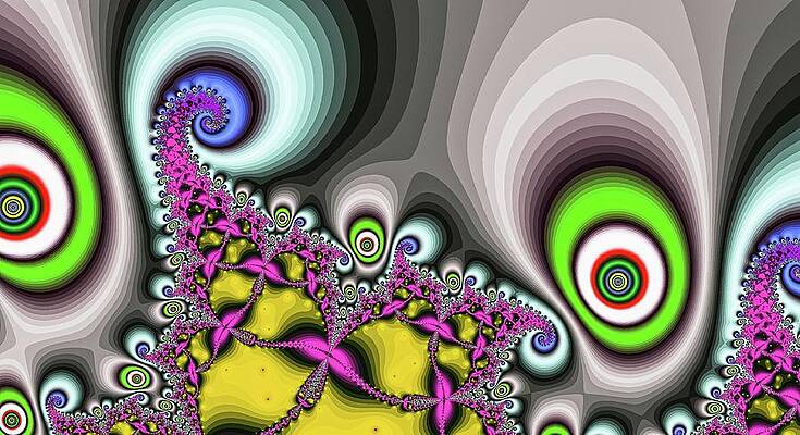 Vibrant Wall Art featuring the digital art Green Circus Eyes by Don Northup