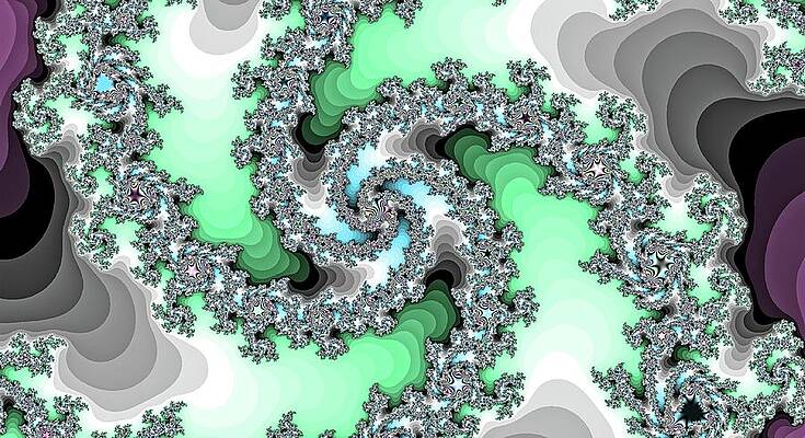 Textured Wall Art featuring the digital art Green Windmill Mountain Spiral by Don Northup