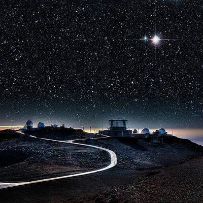 Wall Art featuring the photograph Haleakala Observatories, Maui by Ed Freeman