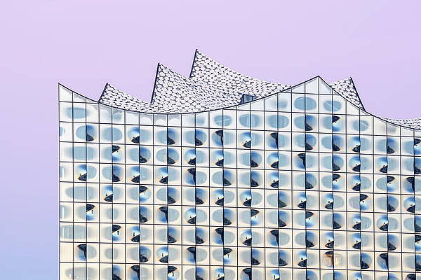 Facade Wall Art featuring the digital art Hamburg, Glass Facade Of Elbe Hall by Christian Back