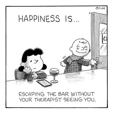 Charlie Brown Escapes the Bar Wall Art