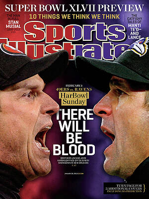 Super Bowl XLVII Harbaugh Faceoff Photograph