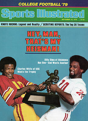 Billy Sims and Charles White with Heisman Photograph