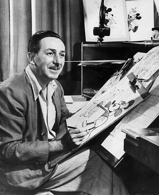 Walt Disney Sketching Mickey Mouse Wall Art