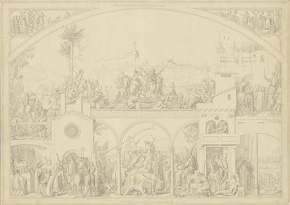 Monochrome Drawing - History Of Germany by Carl Heinrich Hermann