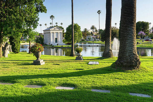Serene Cemetery with Mausoleum Wall Art