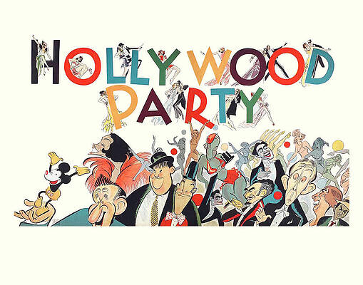 Hollywood Wall Art featuring the drawing Hollywood Party by Al Hirschfeld