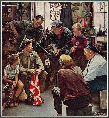Homecoming Marine by Norman Rockwell