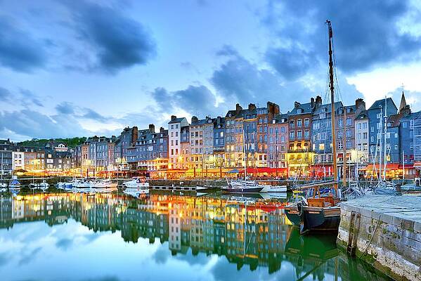 Eurasian Digital Art - Honfleur Harbor In Normandy France by Francesco Carovillano