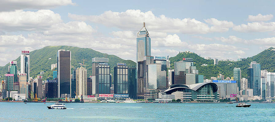 Wall Art featuring the photograph Hong Kong Island Panoramic by Ed Freeman