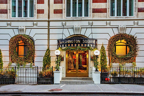 Facade Wall Art featuring the digital art Hotel, Greenwich Village, Nyc by Lumiere