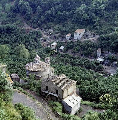 Landscape Architecture Wall Art featuring the photograph House And Chapel In Vignanello by Horst P Horst