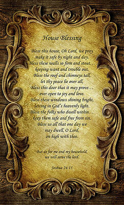 Wall Art featuring the digital art House Blessing Joshua 24 15 by Joann Copeland-Paul