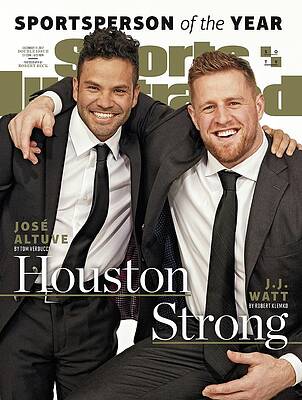 Jose Altuve and J.J. Watt Smiling Photograph