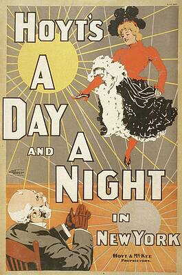 Strobridge And Co Lith Painting - Hoyts A Day And A Night In New York by Strobridge And Co. Lith.