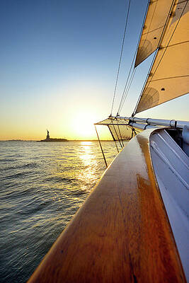 Beautiful Wall Art featuring the digital art Hudson River & Statue Of Liberty by Francesco Carovillano