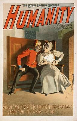 Strobridge And Co Lith Painting - Humanity The Latest English Success by Strobridge And Co. Lith.