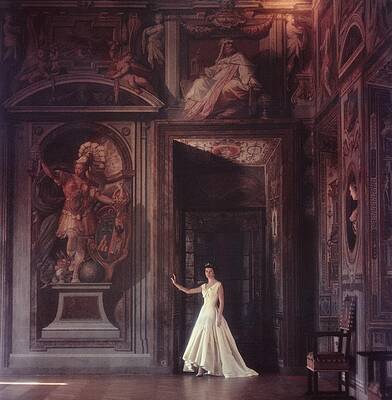 Elegant Woman in Historical Room Wall Art