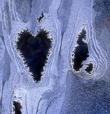 Freeze Wall Art featuring the digital art Ice Pattern Of A Frozen Stream by Robert Maier