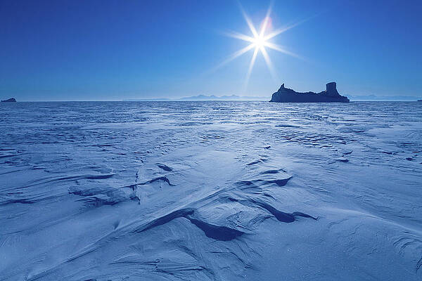 Freeze Wall Art featuring the digital art Iceberg Trapped In Frozen Sea by Nick Ledger