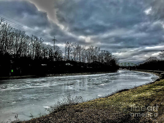 Winter Photograph - Iced Over Erie Canal by William Norton