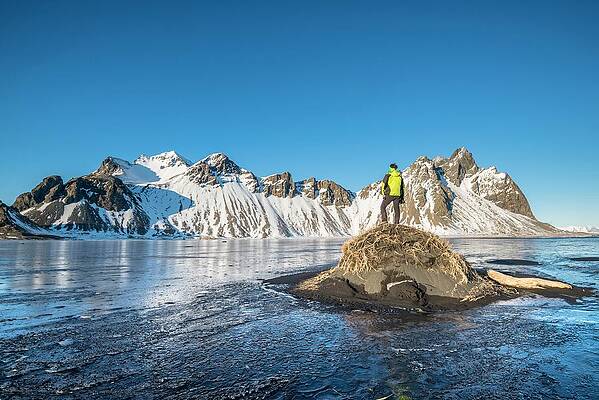 Freeze Wall Art featuring the digital art Iceland, Frozen Winter Landscape by Marco Bottigelli