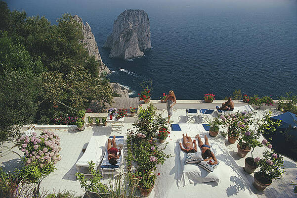 Relaxing by the Mediterranean Sea Wall Art