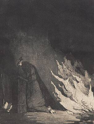 Monochrome Drawing - Ildebrand I Klostret by Frans Schwartz