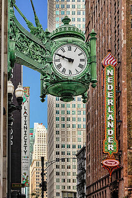 Destination Wall Art featuring the digital art Illinois, Chicago, Marshall Fields, The Great Clock by Claudia Uripos