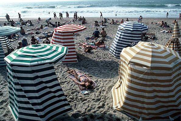 Wall Art featuring the photograph Illustration Biarritz Beaches In France by Chip Hires