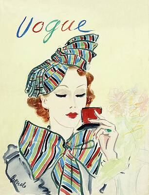 Mirror Painting - Illustration Of Woman In Rainbow Striped Hat by Eduardo Garcia Benito