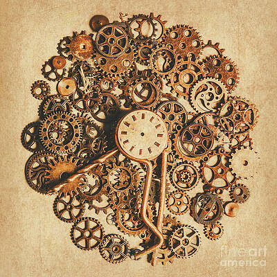 Vintage Clockwork Cogs Collection Photograph