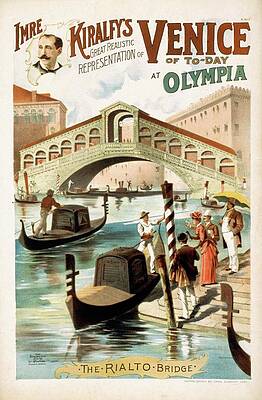 Strobridge And Co Lith Painting - Imre Kiralfys Great Realistic Representation Of Venice by Strobridge And Co. Lith.