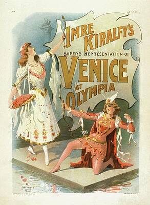 Strobridge And Co Lith Painting - Imre Kiralfys Superb Representation Of Venice At Olympia by Strobridge And Co. Lith.