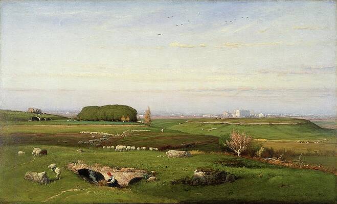 Flock Painting - In The Roman Campagna by George Inness
