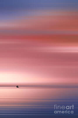Transportation Wall Art featuring the photograph India Colors - Abstract Wide Sunrise And Boat by Stefano Senise