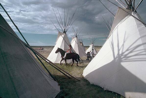 Proximity of Horse and Teepees Wall Art