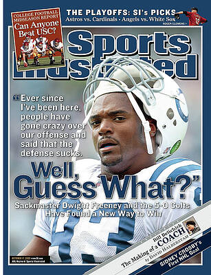Indianapolis Photograph - Indianapolis Colts Dwight Freeney Sports Illustrated Cover by Sports Illustrated