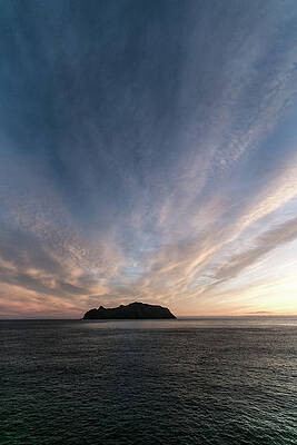 Interesting Green Cliff Formation In The Sea, Faeroe Islands Print