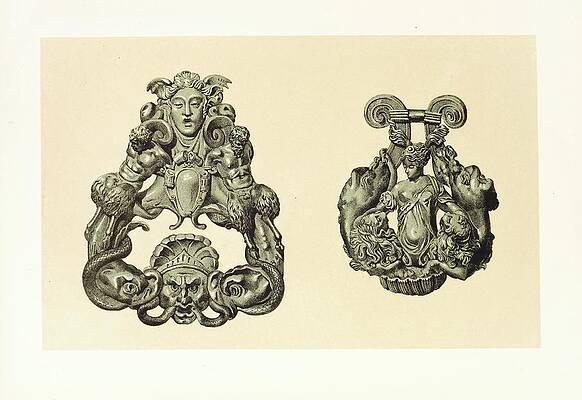 John Charles Robinson Painting - Italian Cinque-cento Bronze Door-knockers by John Charles Robinson