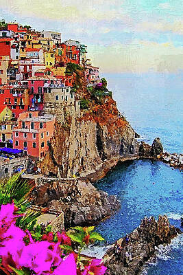Cinque Terre Coastal Village View Painting