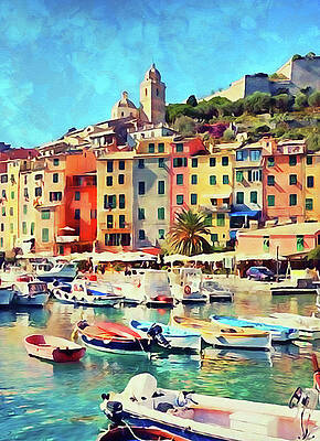 Landscape Painting - Italy, Cinque Terre - 10 by AM FineArtPrints