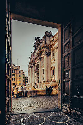 Fountain Wall Art featuring the digital art Italy, Rome, Trevi Fountain, Seven Hills Of Rome by Antonino Bartuccio
