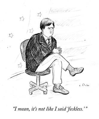 American Flag Wall Art featuring the drawing It's Not Like I Said Feckless by Emily Flake