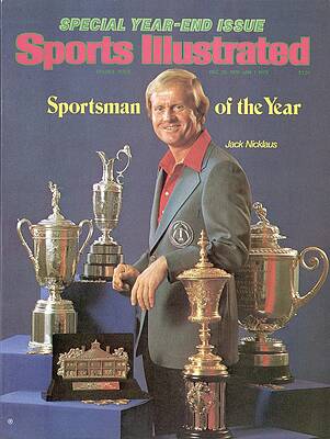 Jack Nicklaus with Golf Trophies Photograph