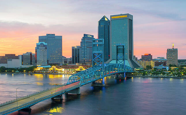 Florida Wall Art featuring the photograph Jacksonville, Florida Skyline by Michael Warren