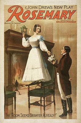 Strobridge And Co Lith Painting - John Drews New Play, Rosemary by Strobridge And Co. Lith.