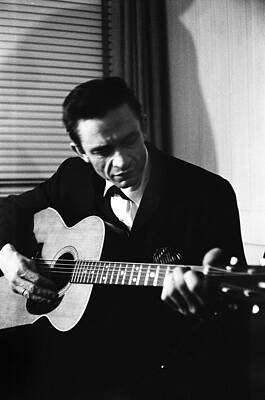 Johnny Cash Playing Guitar Wall Art