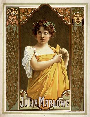 Strobridge And Co Lith Painting - Julia Marlowe by Strobridge And Co. Lith.
