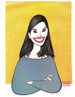 Caricature Wall Art featuring the drawing Julia Roberts by Al Hirschfeld